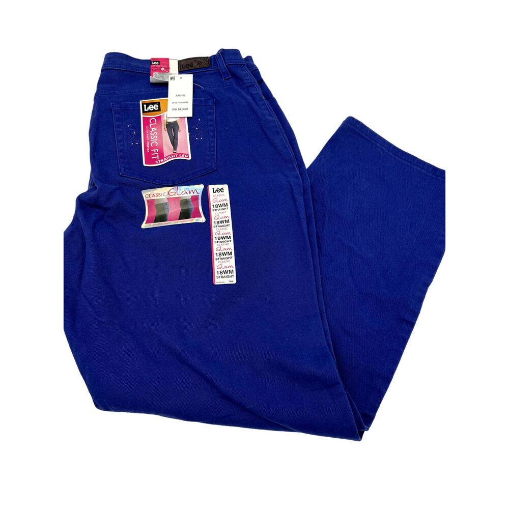 Lee Classic Fit Straight Jeans Women's Plus Size 18W Medium Blue NOS